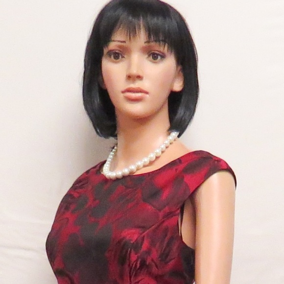 Jessica Howard Dresses Jessica Howard Red Black Bead Waist Social